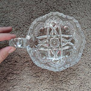 Glass 5 Inches Platter with Handle Preloved